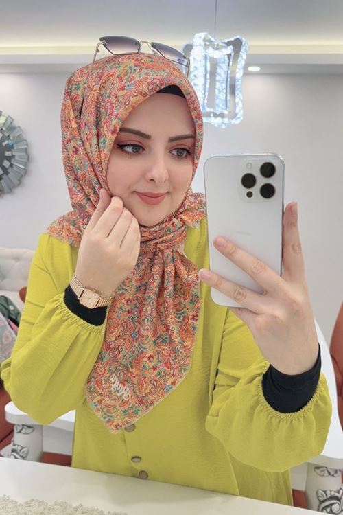 Rüya Koton Eşarp Etnik Desen  