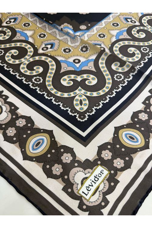 Levidor Hint İpeği Eşarp Kod:1336 (Lacivert)