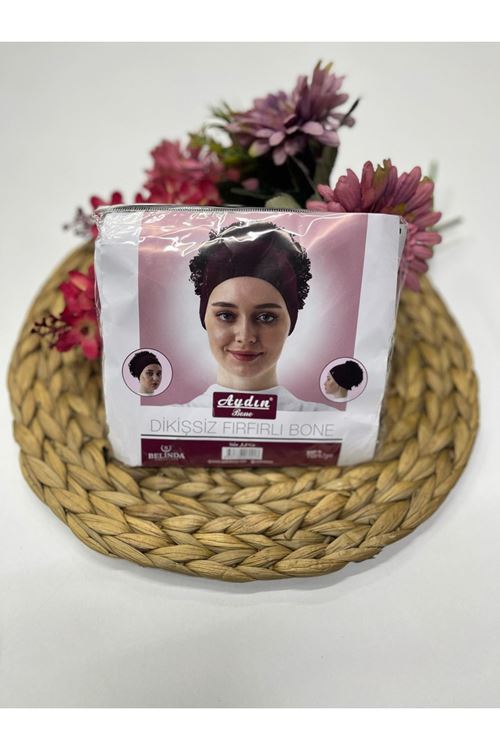 Beyaz Dikişsiz Fırfırlı  Bone (Topuzlu) 