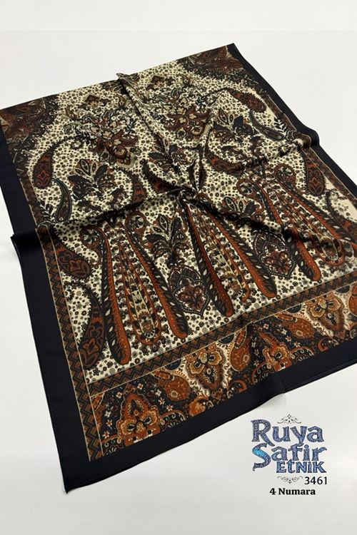 Safir Etnik Naturel Şal Kod:3461 (4 Numara)  