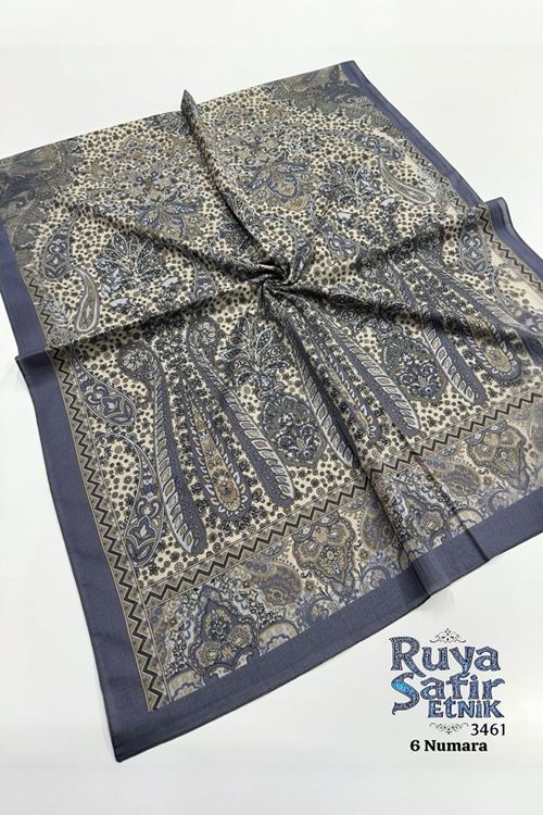 Safir Etnik Naturel Şal Kod:3461 (6 Numara)   
