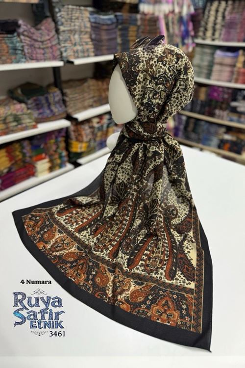 Safir Etnik Naturel Şal Kod:3461 (4 Numara)  