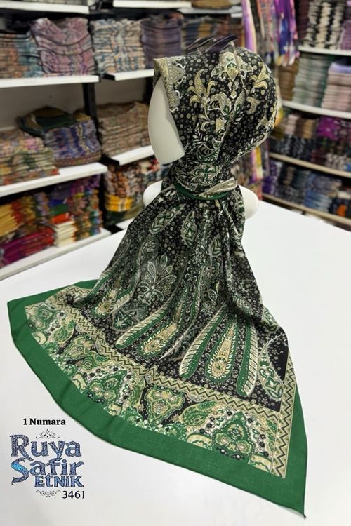 Safir Etnik Naturel Şal Kod:3461 (1 Numara)  