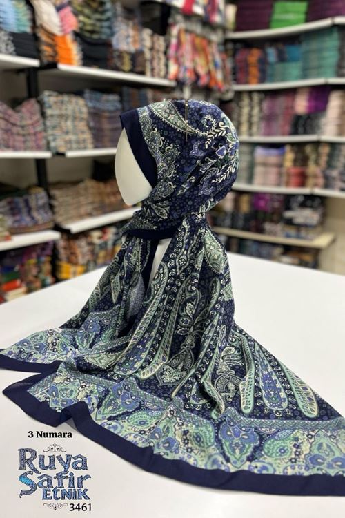 Safir Etnik Naturel Şal Kod:3461 (3 Numara) 