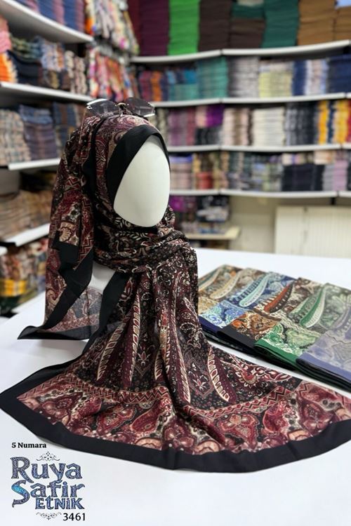 Safir Etnik Naturel Şal Kod:3461 (5 Numara) 