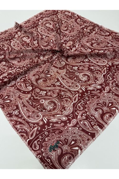 Rüya Koton Eşarp Luna Desen (Bordo) 
