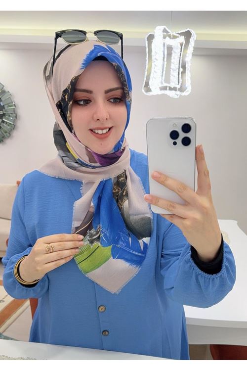 Rüya Koton Eşarp Tüy Desen 5