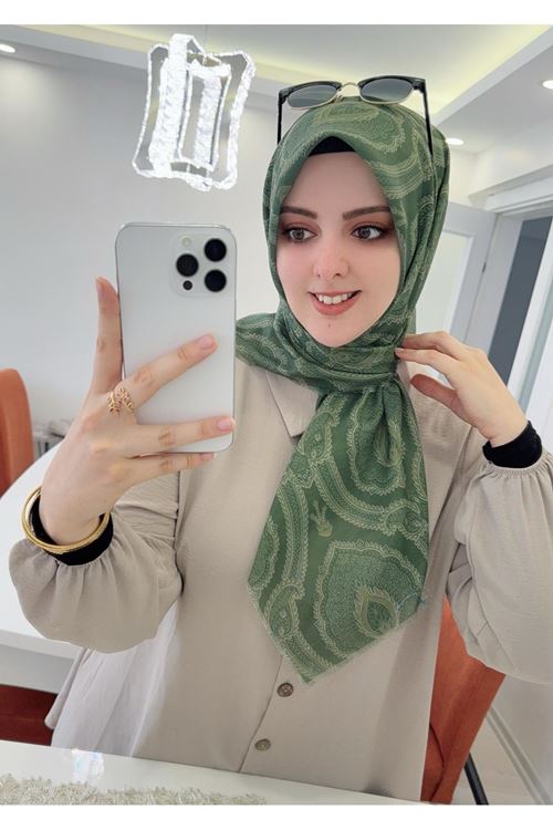 Rüya Koton Eşarp Yaren Desen    