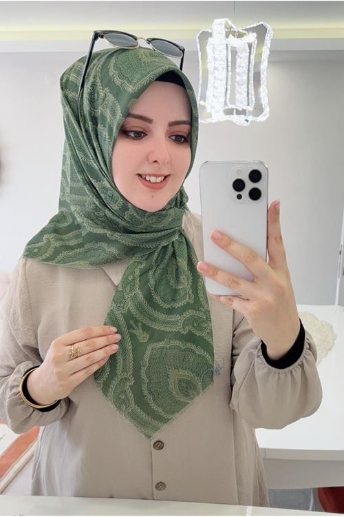 Rüya Koton Eşarp Yaren Desen    