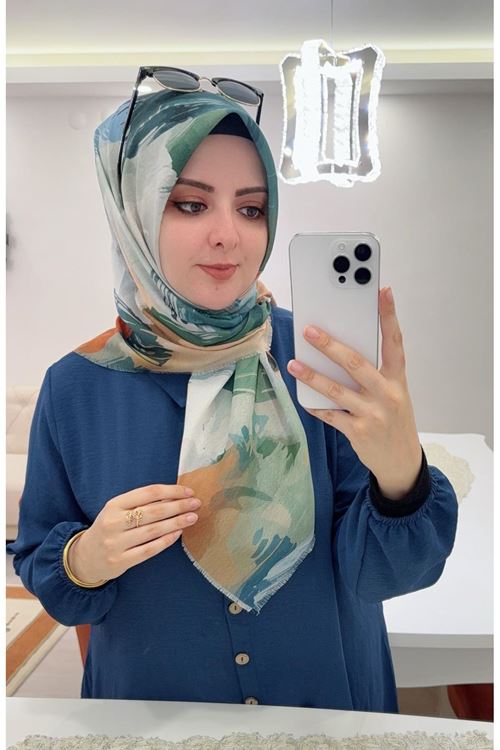 Rüya Koton Eşarp Mimoza Desen 