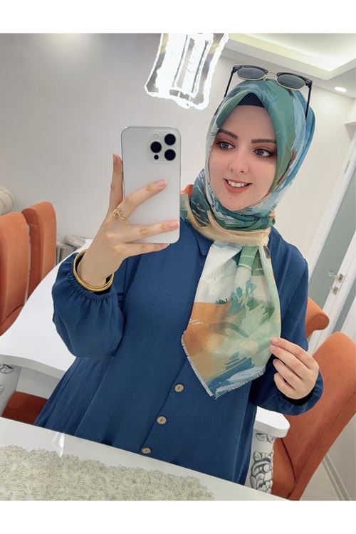 Rüya Koton Eşarp Mimoza Desen 