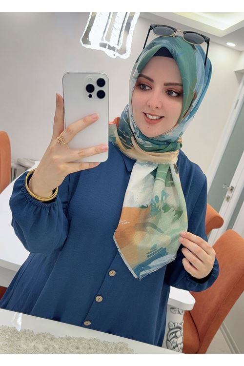 Rüya Koton Eşarp Mimoza Desen 