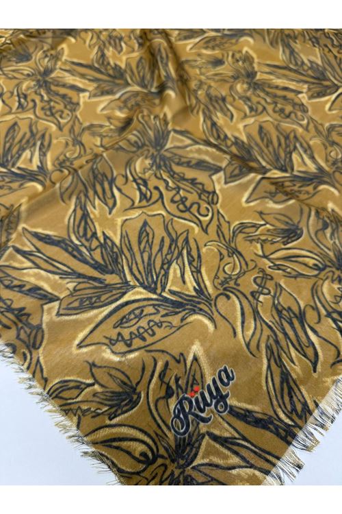 Rüya Koton Eşarp Safra Desen 