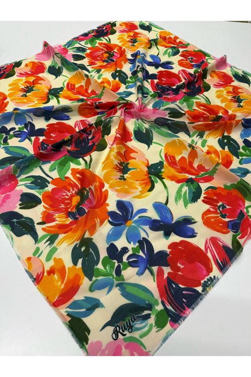 Rüya Koton Eşarp Aster Desen  