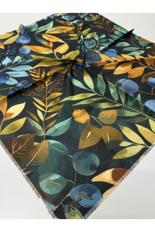 Rüya Koton Eşarp Yaprak Desen   