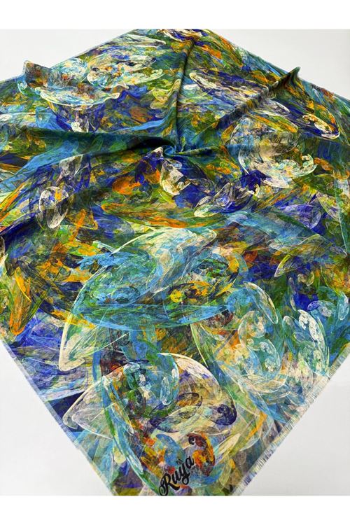 Rüya Koton Eşarp Hercai Desen   