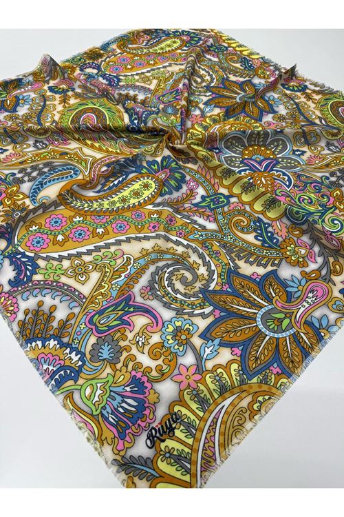 Rüya Koton Eşarp Çiçek-Etnik Desen