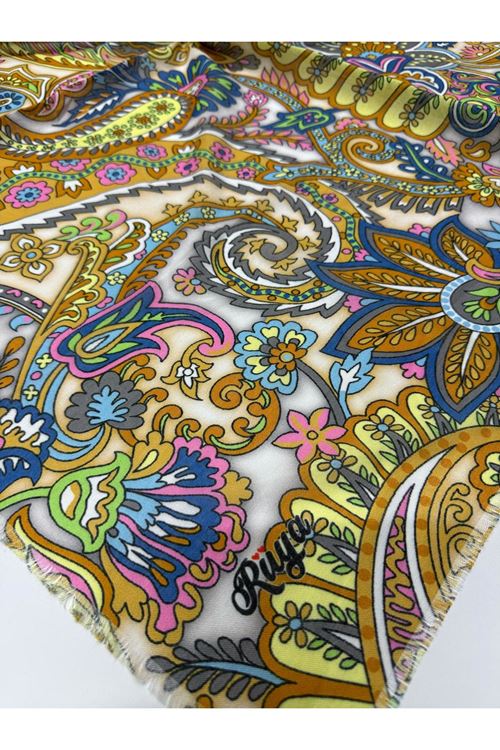 Rüya Koton Eşarp Çiçek-Etnik Desen