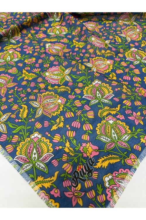 Rüya Koton Eşarp Hanımeli Desen 