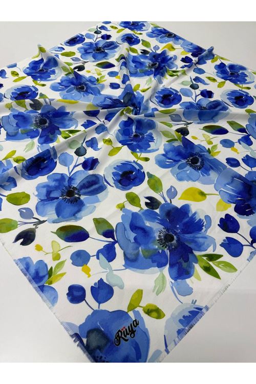 Rüya Koton Eşarp Zambak Desen 