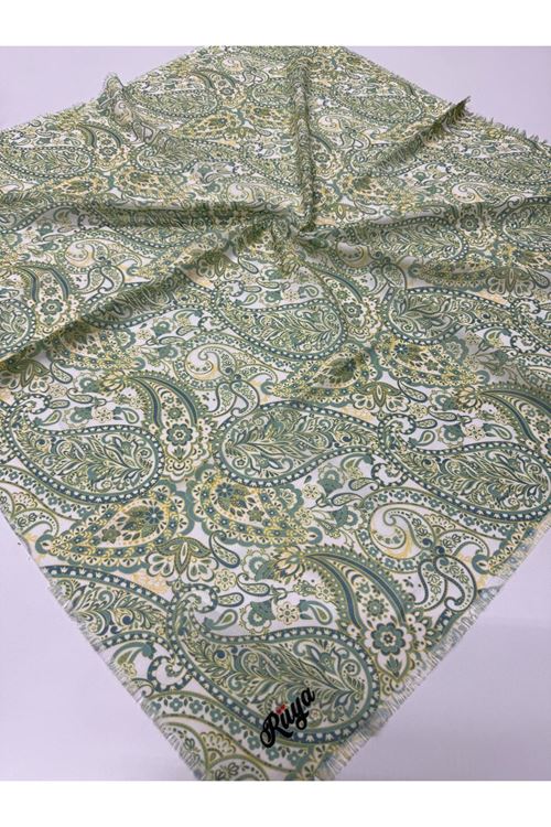 Rüya Koton Eşarp Sazlık-Etnik Desen 