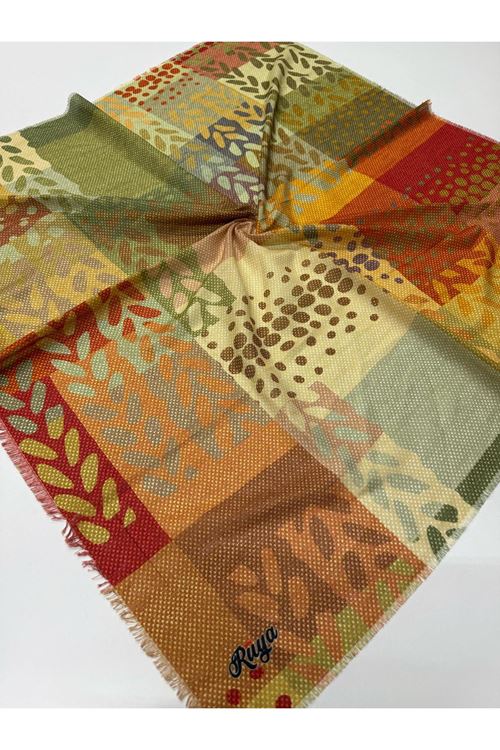 Rüya Koton Eşarp Kırkyama-Taş Desen  