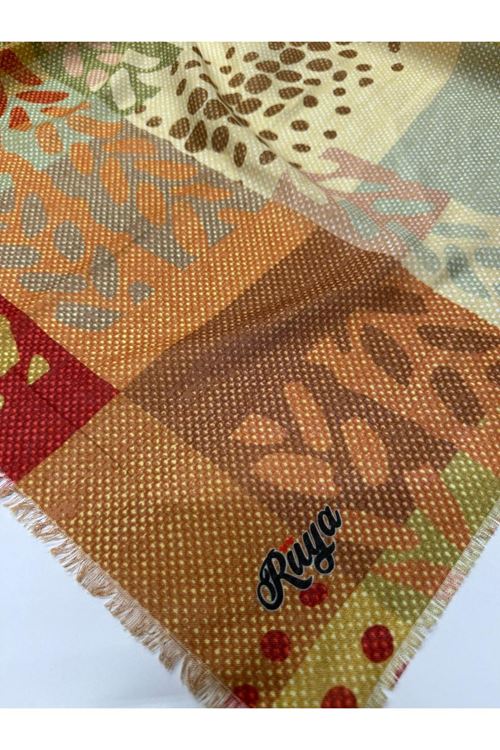 Rüya Koton Eşarp Kırkyama-Taş Desen  