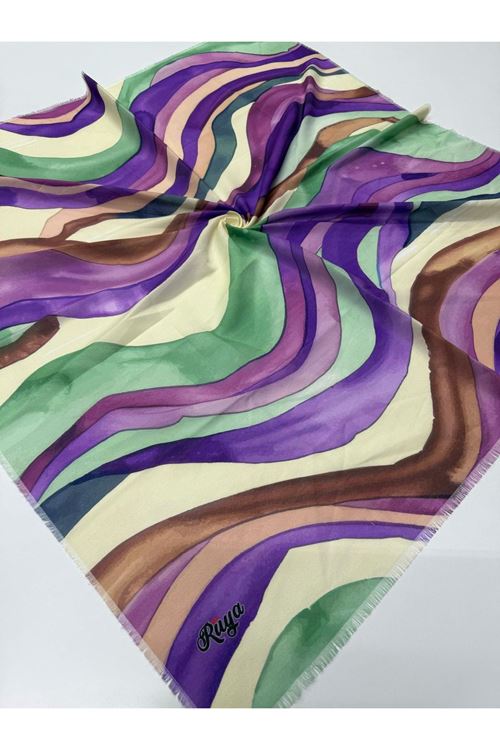 Rüya Koton Eşarp Dalga Desen   