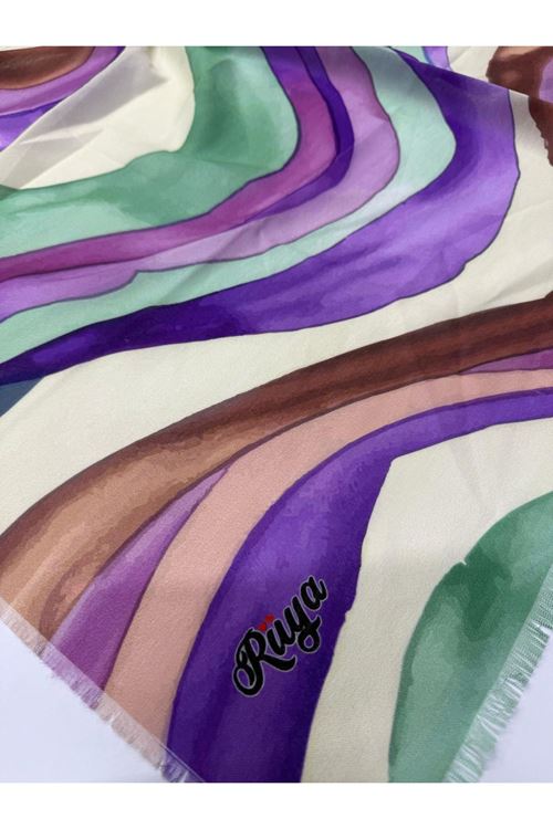 Rüya Koton Eşarp Dalga Desen   