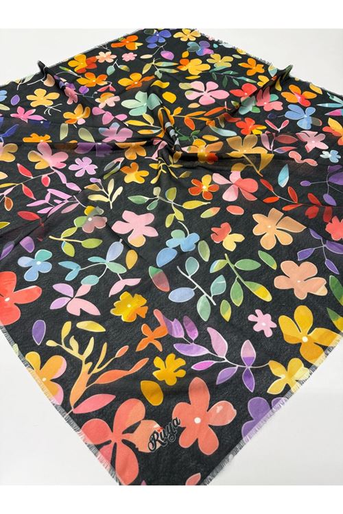 Rüya Koton Eşarp Renkli Papatya Desen  