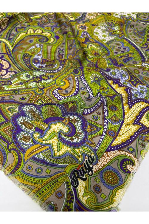 Rüya Koton Eşarp Yakut-Etnik Desen