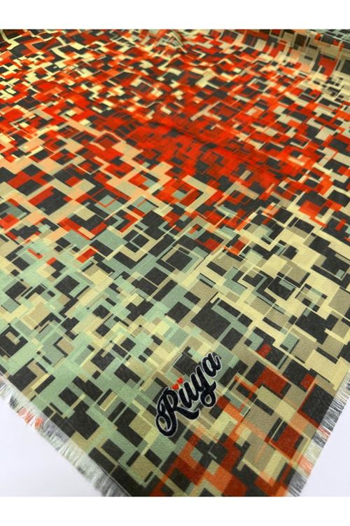 Rüya Koton Eşarp İllüzyon Desen 