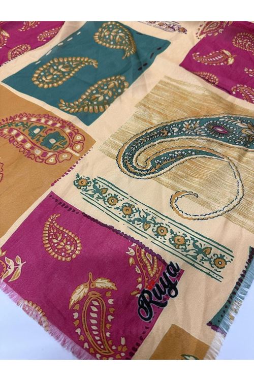 Rüya Koton Eşarp Kırkyama-Şal Desen  