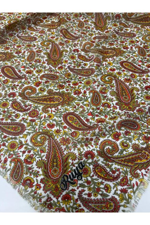 Rüya Koton Eşarp Minik Çiçek-Etnik Desen 