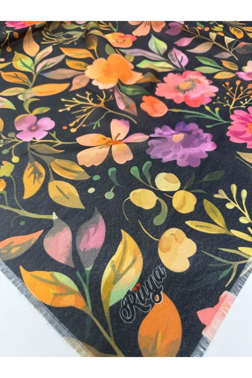 Rüya Koton Eşarp Begonya Desen  