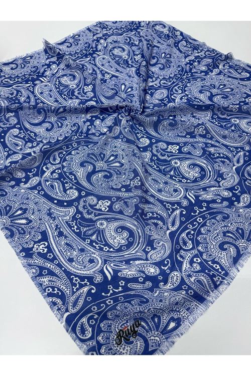 Rüya Koton Eşarp Luna Desen (Mavi)