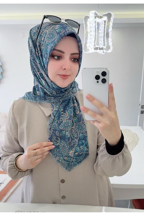 Rüya Koton Eşarp Etnik Desen 