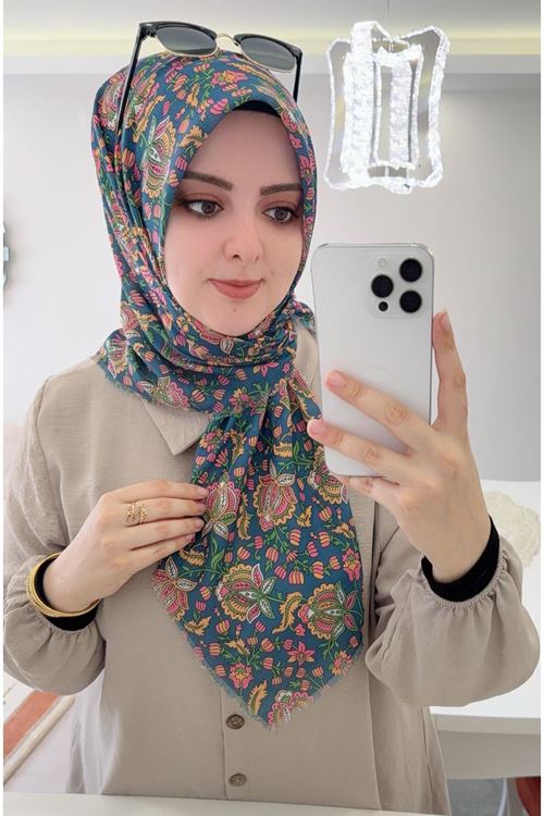 Rüya Koton Eşarp Hanımeli Desen 