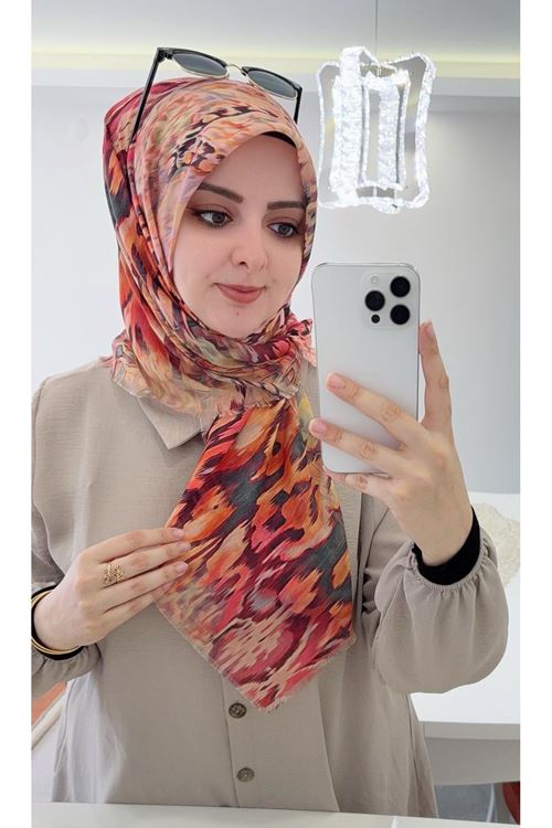 Rüya Koton Eşarp Ebrar Desen 