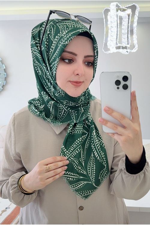 Rüya Koton Eşarp Başak Desen  