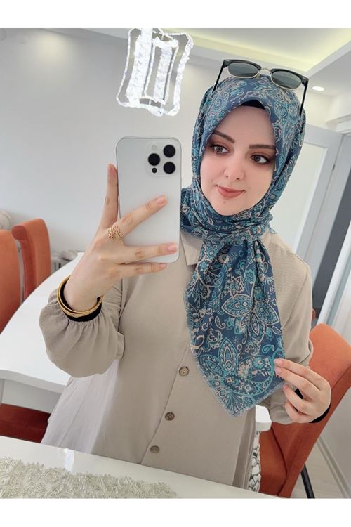 Rüya Koton Eşarp Etnik Desen 