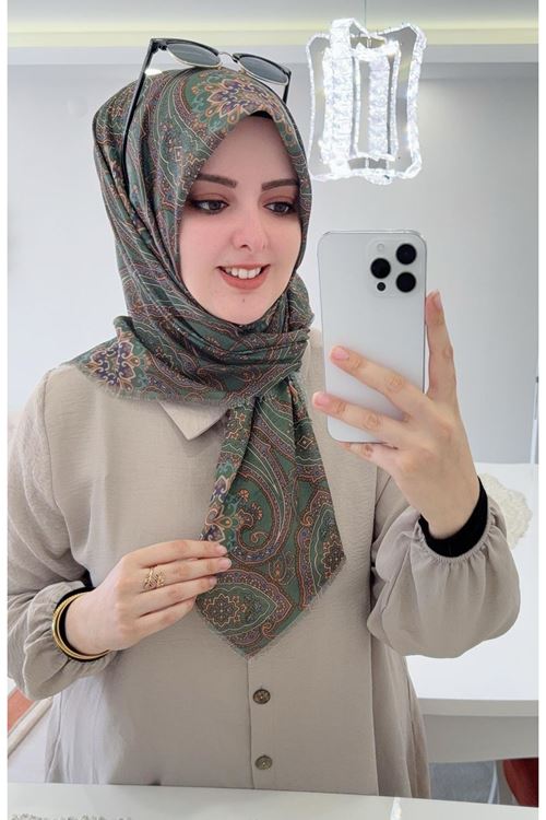 Rüya Koton Eşarp Etnik Desen Kod:4461 