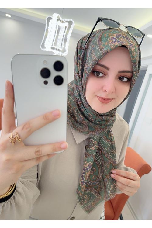 Rüya Koton Eşarp Etnik Desen Kod:4461 