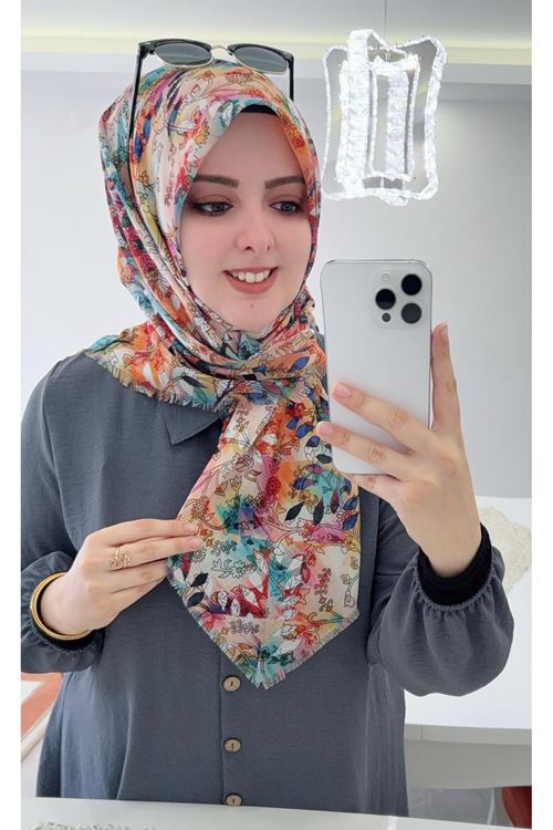 Rüya Koton Eşarp Yasmin Desen   