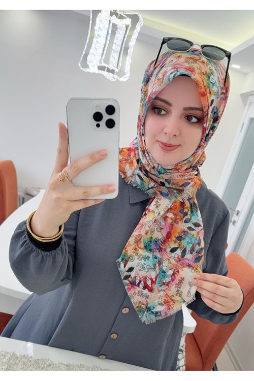Rüya Koton Eşarp Yasmin Desen   