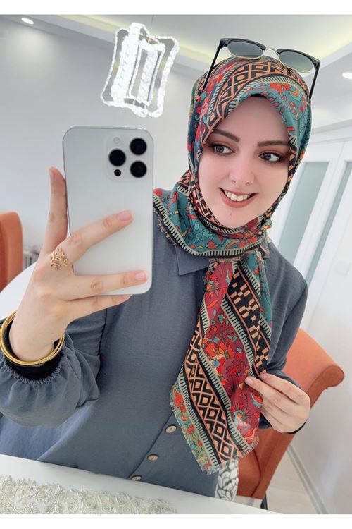 Rüya Koton Eşarp Dizi Desen  