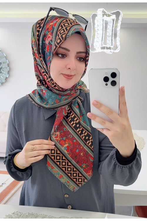 Rüya Koton Eşarp Dizi Desen  