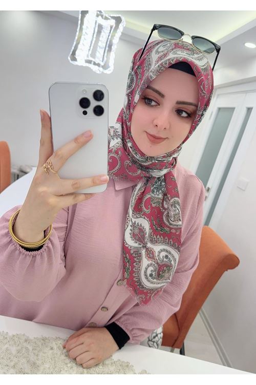 Rüya Koton Eşarp Ahter Desen 