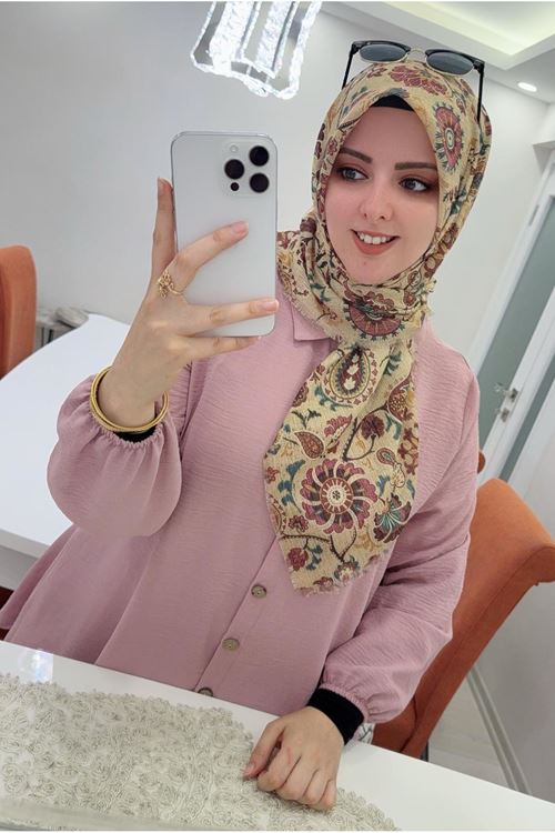 Rüya Koton Eşarp Laçin Desen 