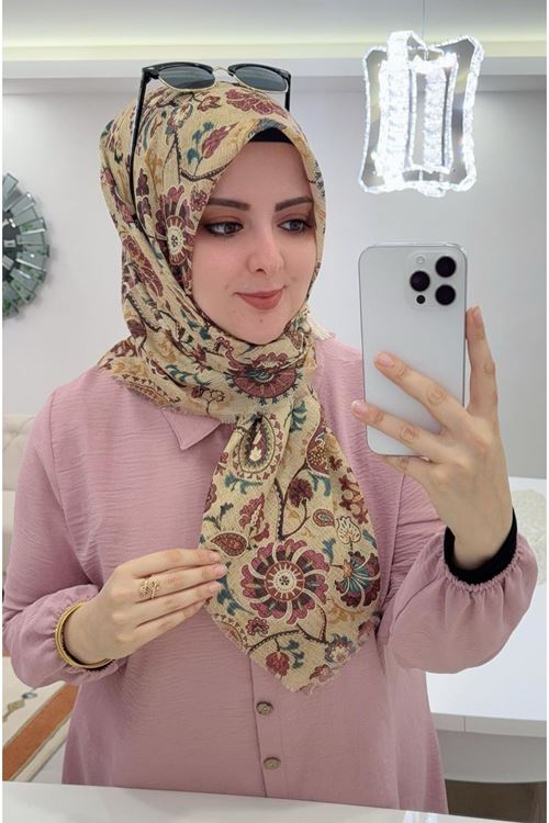 Rüya Koton Eşarp Laçin Desen 